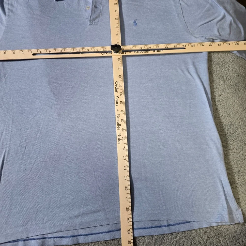 Ralph Lauren Mens XXL Polo Shirt Bundle Purple Light Blue Pima Cotton 2 Pack